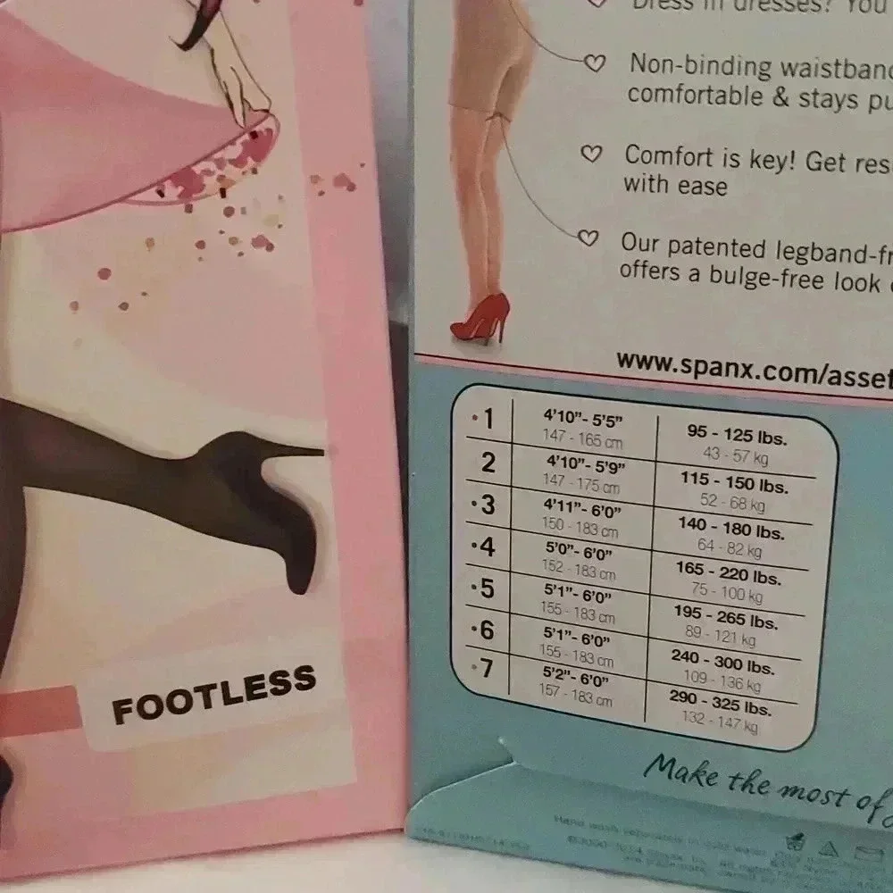 Spanx footless tights size 6 (b16)
